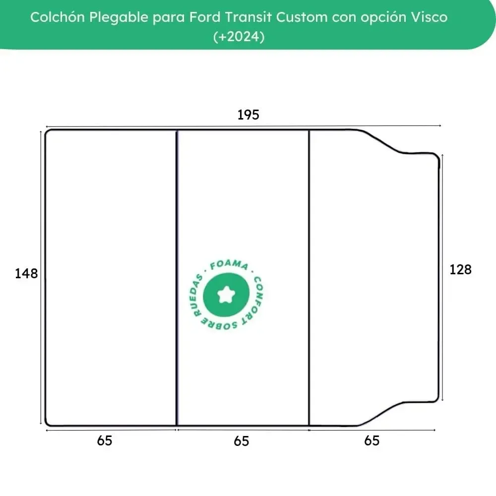 Colchón Plegable para Ford Transit Custom con opción Visco (+2024) 4
